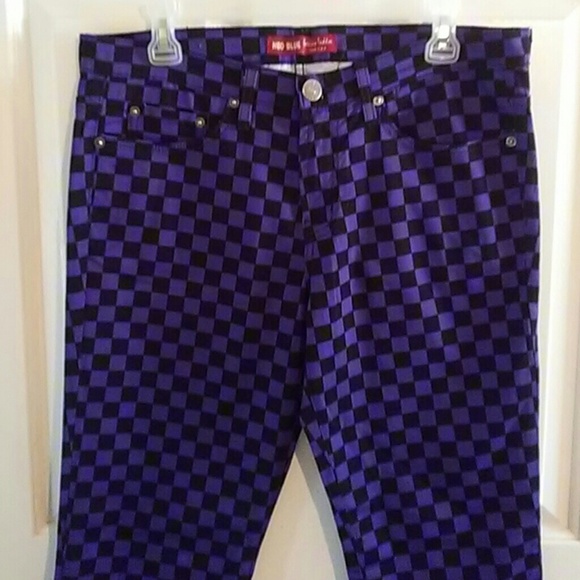 black check jeans